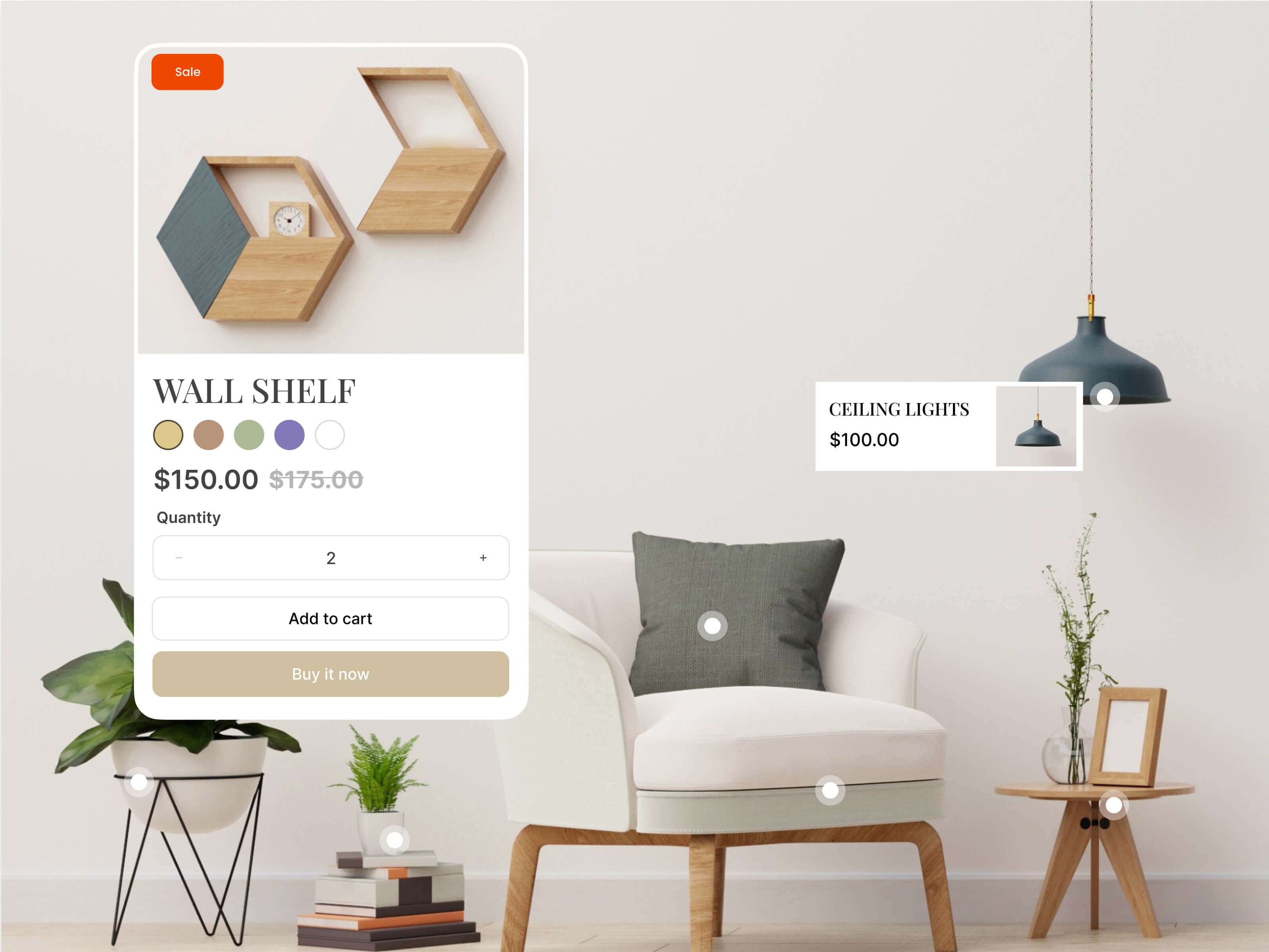 Instant add-to-cart cards