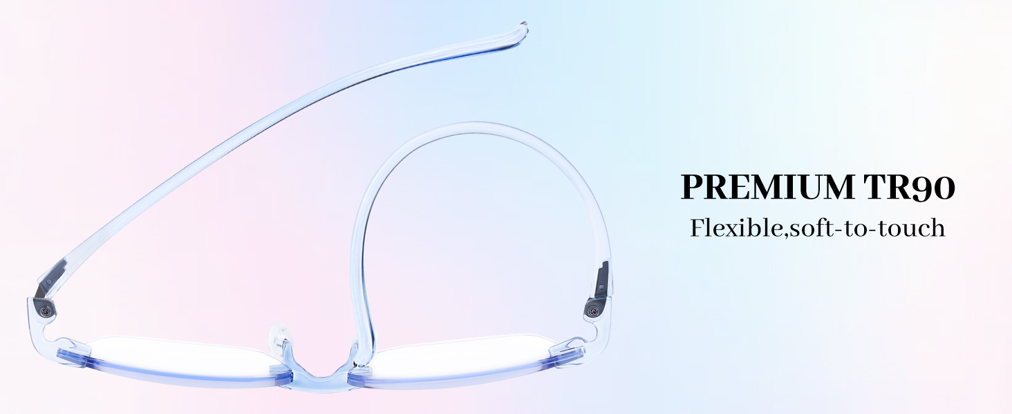 Rimless Lightweight Comfort readers, Cat-Eye Blue-Light Reading Glasses