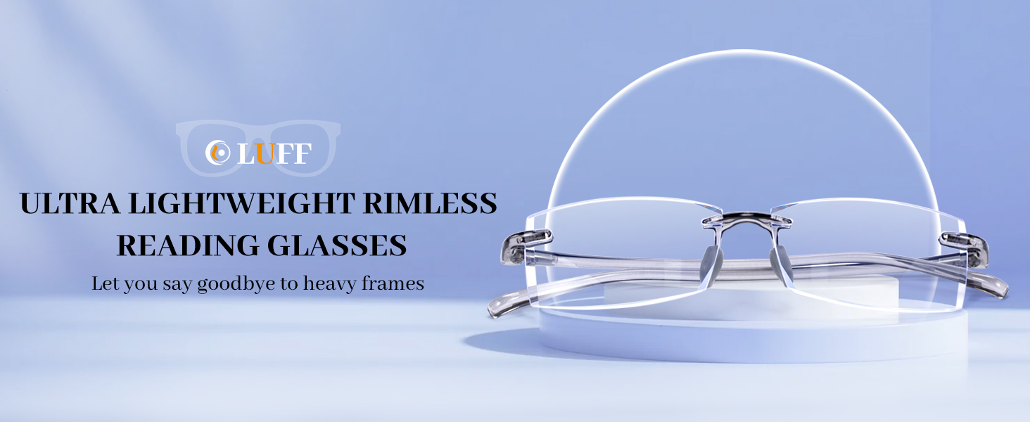 luff ultralightweight rimless reading glasses women reading glasses for women men