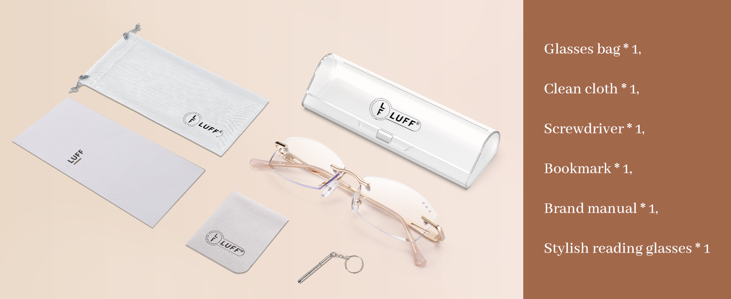 Rimless Reading Glasses for Women,Blue Light Blocking Computer Readers