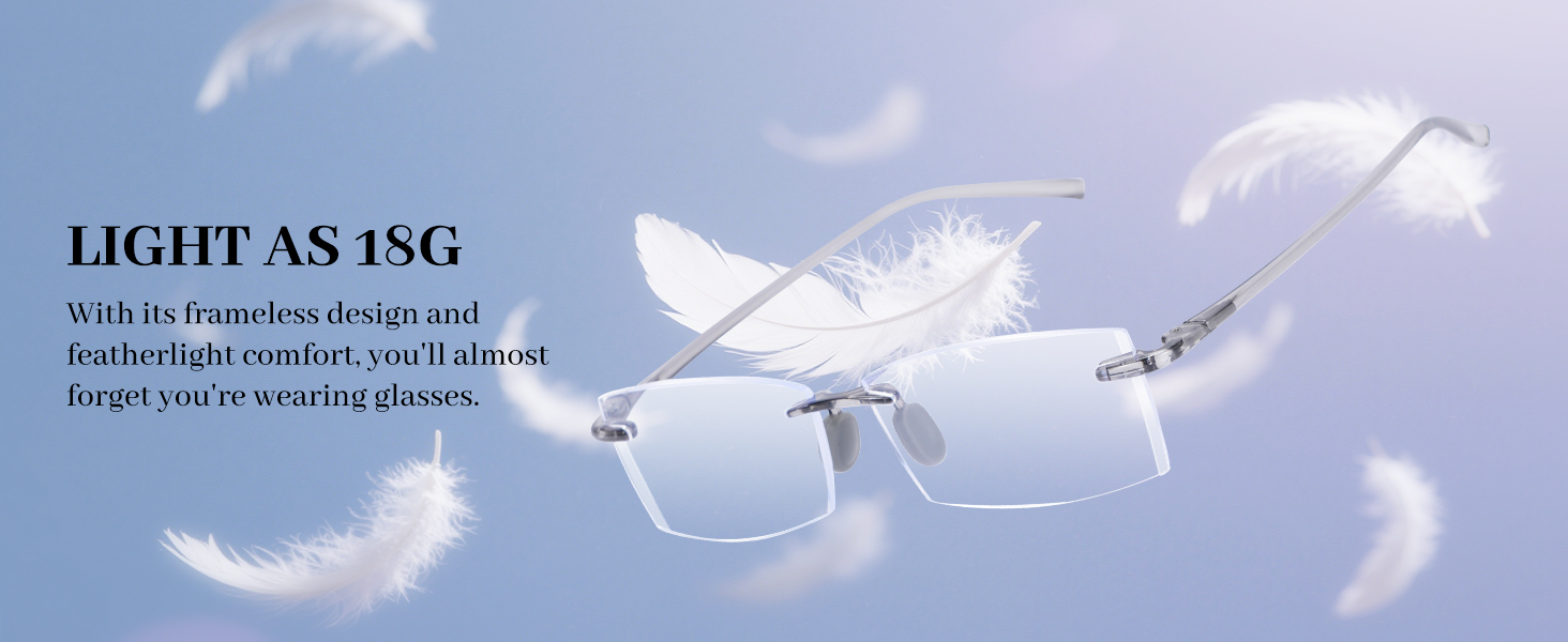 lightweight framless Comfortable reading glasses  Ultra-light quality glasses eyeglasses fashion