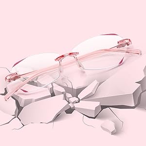 reading glasses women blue light blocking HD Frameless eyeglasses blocker computer anti Eyestrain