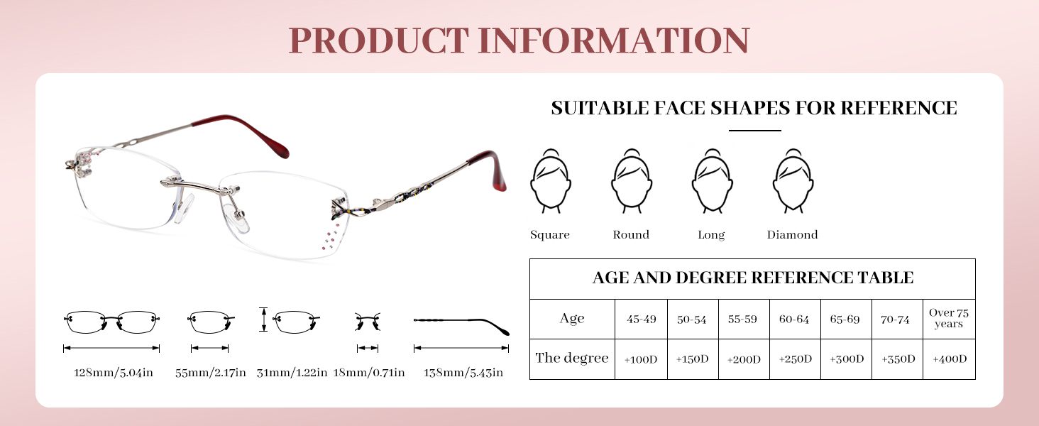 framless glasses women reading glasses rimless glasses for reading