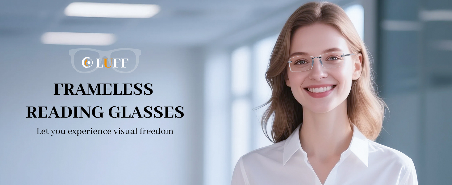 women's framless reading glasses lightweight TR90 comfortable readers