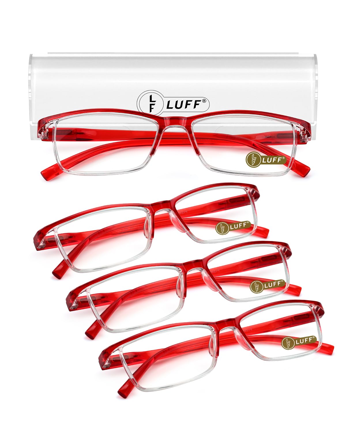 LUFF 4Pcs Anti-Blue-ray Reading Glasses Portable Ultra-Light Readers