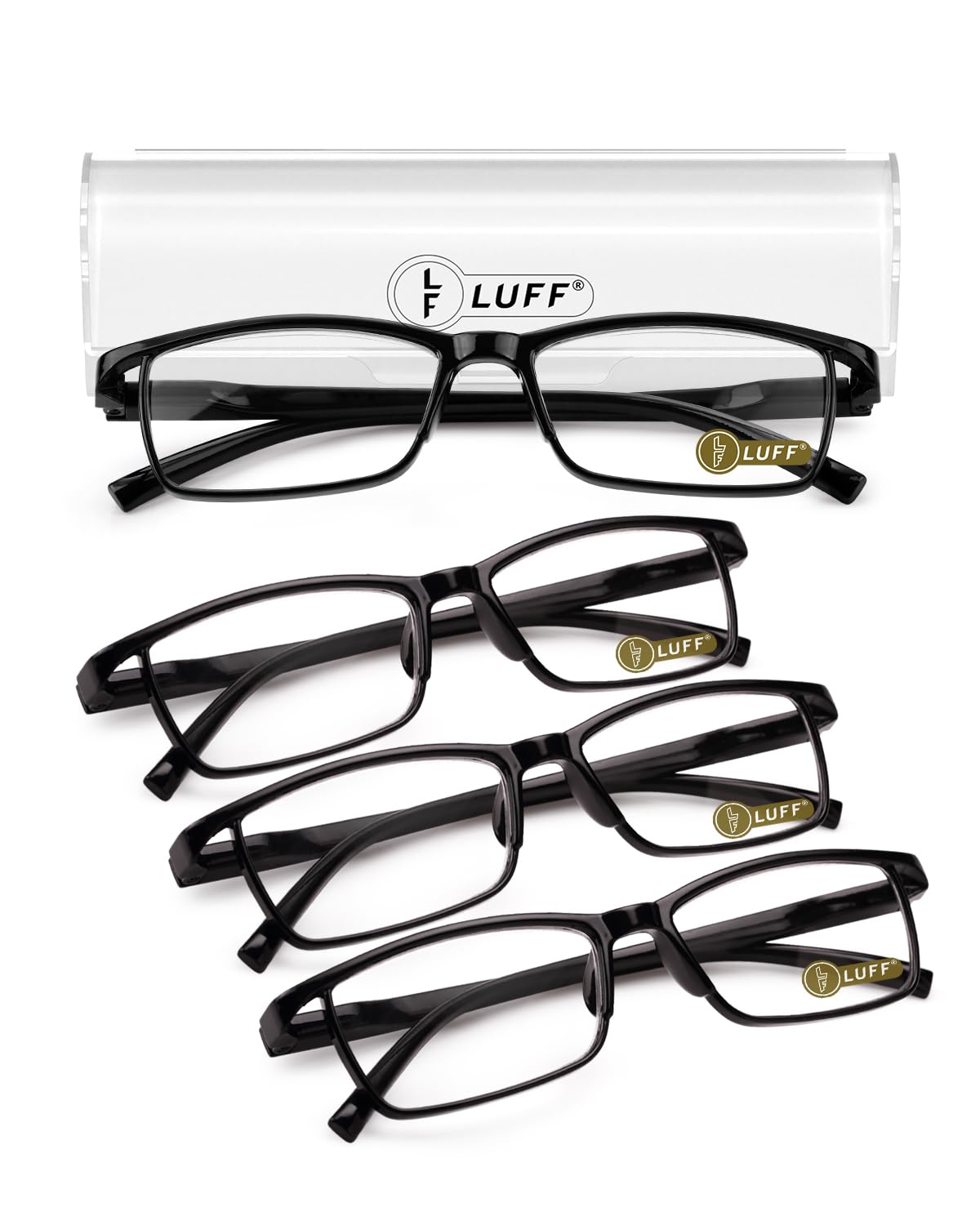 LUFF 4Pcs Anti-Blue-ray Reading Glasses Portable Ultra-Light Readers
