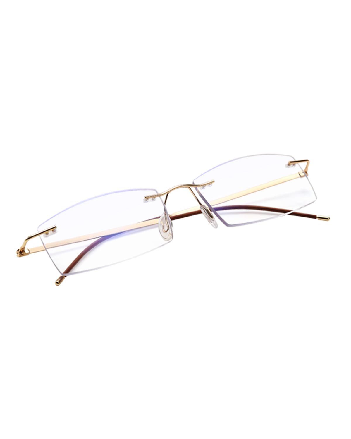 LUFF Rimless Reading Glasses for Women Men Blue Light Blocking Computer Reader Stylish Lightweight Eyeglasses