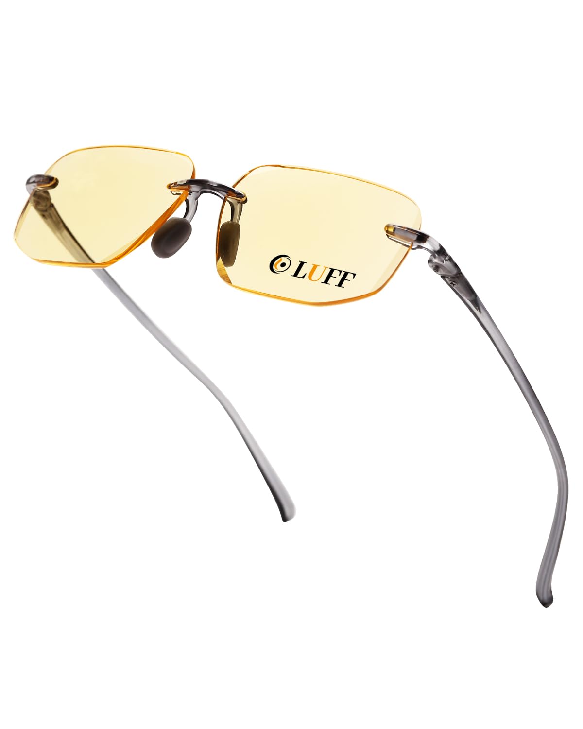 LUFF Blue Light Blocking Reading Glasses for Women Men,Readers Rimless Computer Yellow Lens Anti Glare Better Protection