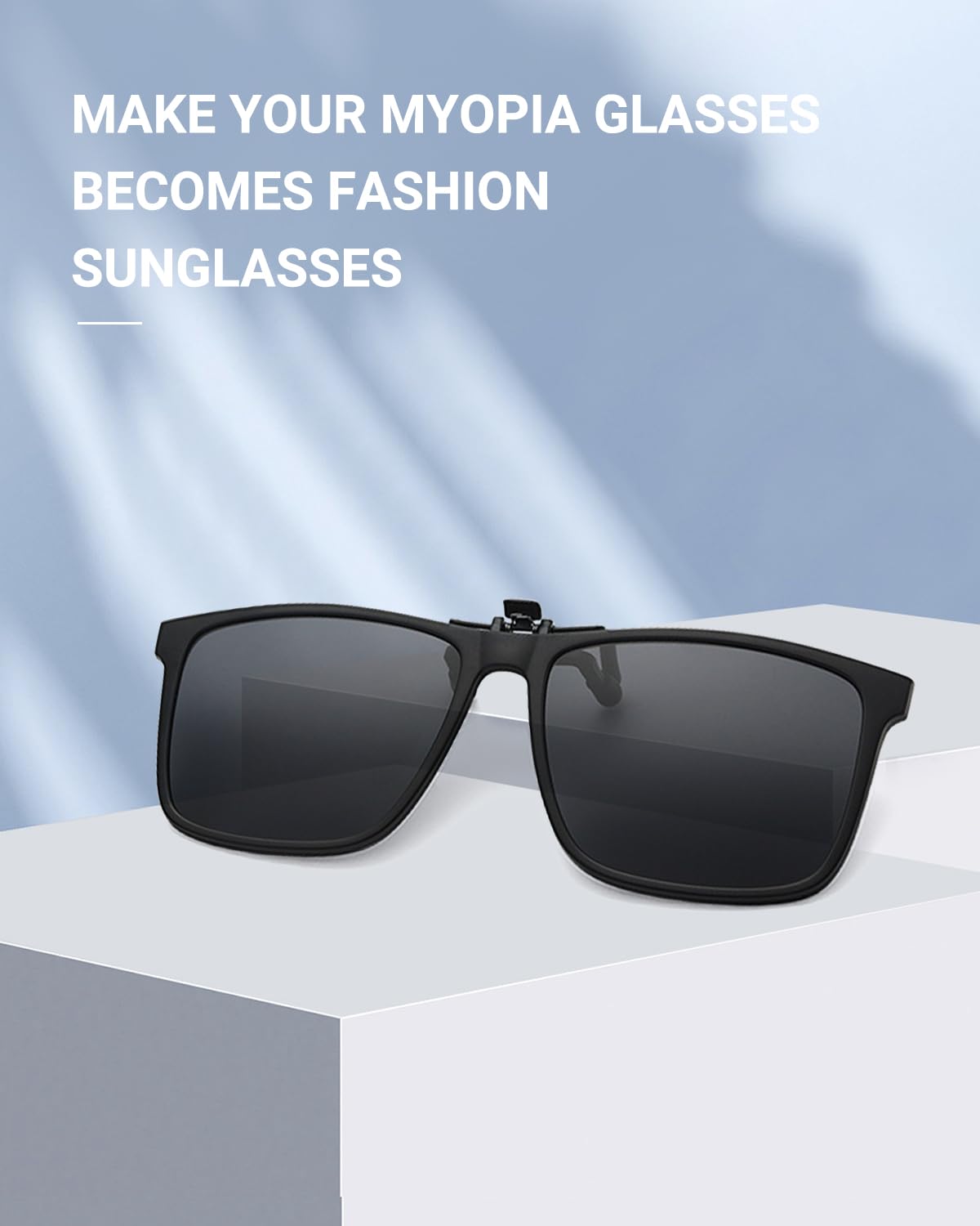 LUFF Polarized Clip-On Sunglasses for Men/Women Flip Up over Eyeglasses Glasses Anti-Glare UV400 Protection for Driving