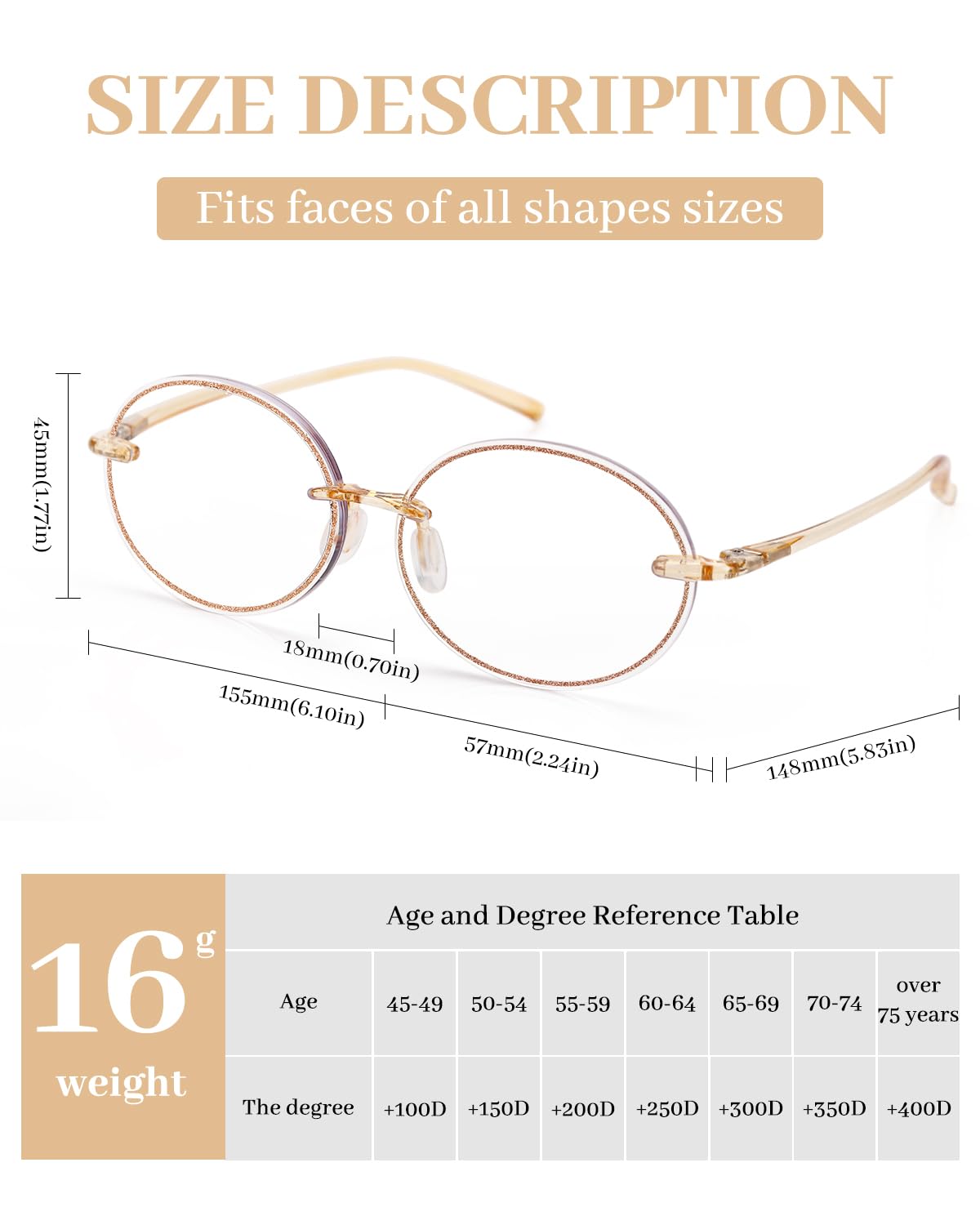 LUFF Reading Glasses for Women Men,3Pack Stylish Reader Glasses Blue Light Rimless Computer Reader Lightweight Anti Eyestrain