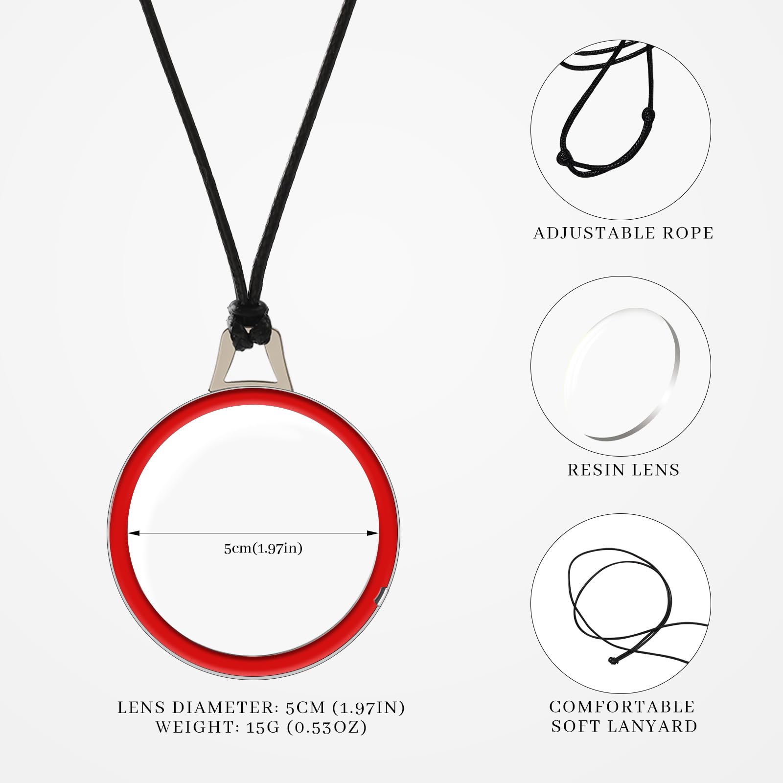 LUFF Necklace Reading Glasses Hd Portable Hanging Neck Type for Men Women