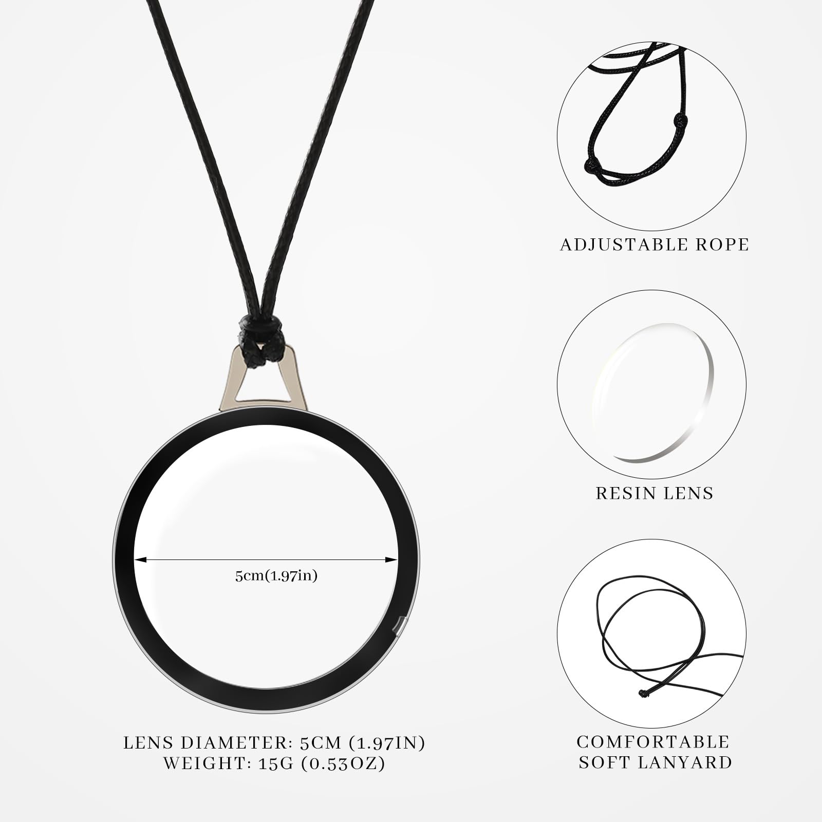 LUFF Necklace Reading Glasses Hd Portable Hanging Neck Type for Men Women