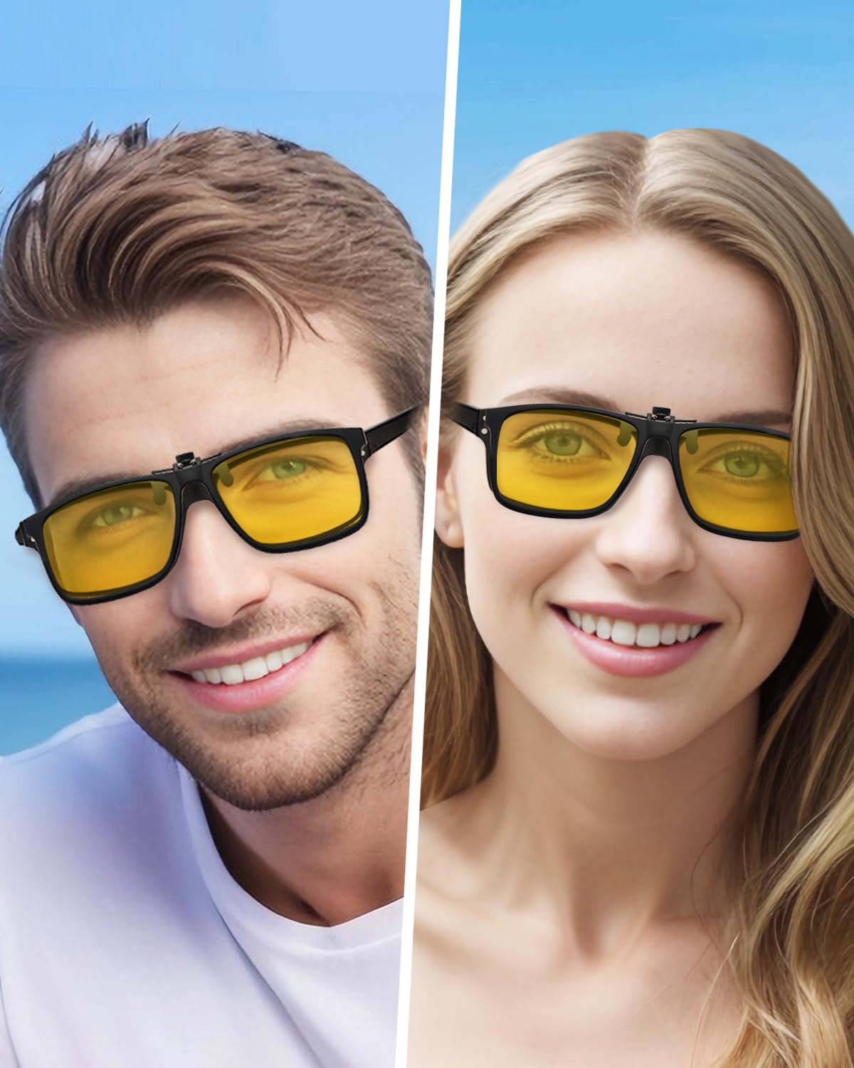 LUFF Polarized Clip-On Sunglasses for Men/Women Flip Up over Eyeglasses Glasses Anti-Glare UV400 Protection for Driving