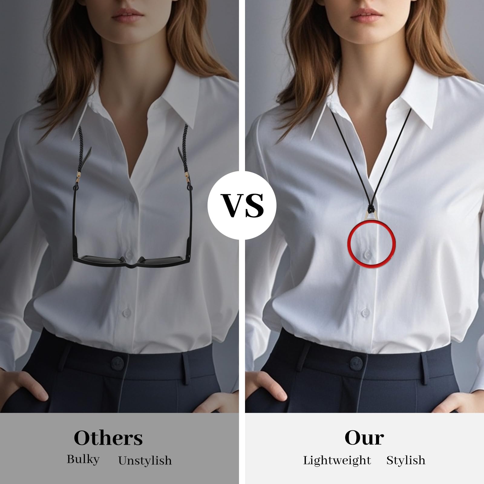 LUFF Necklace Reading Glasses Hd Portable Hanging Neck Type for Men Women