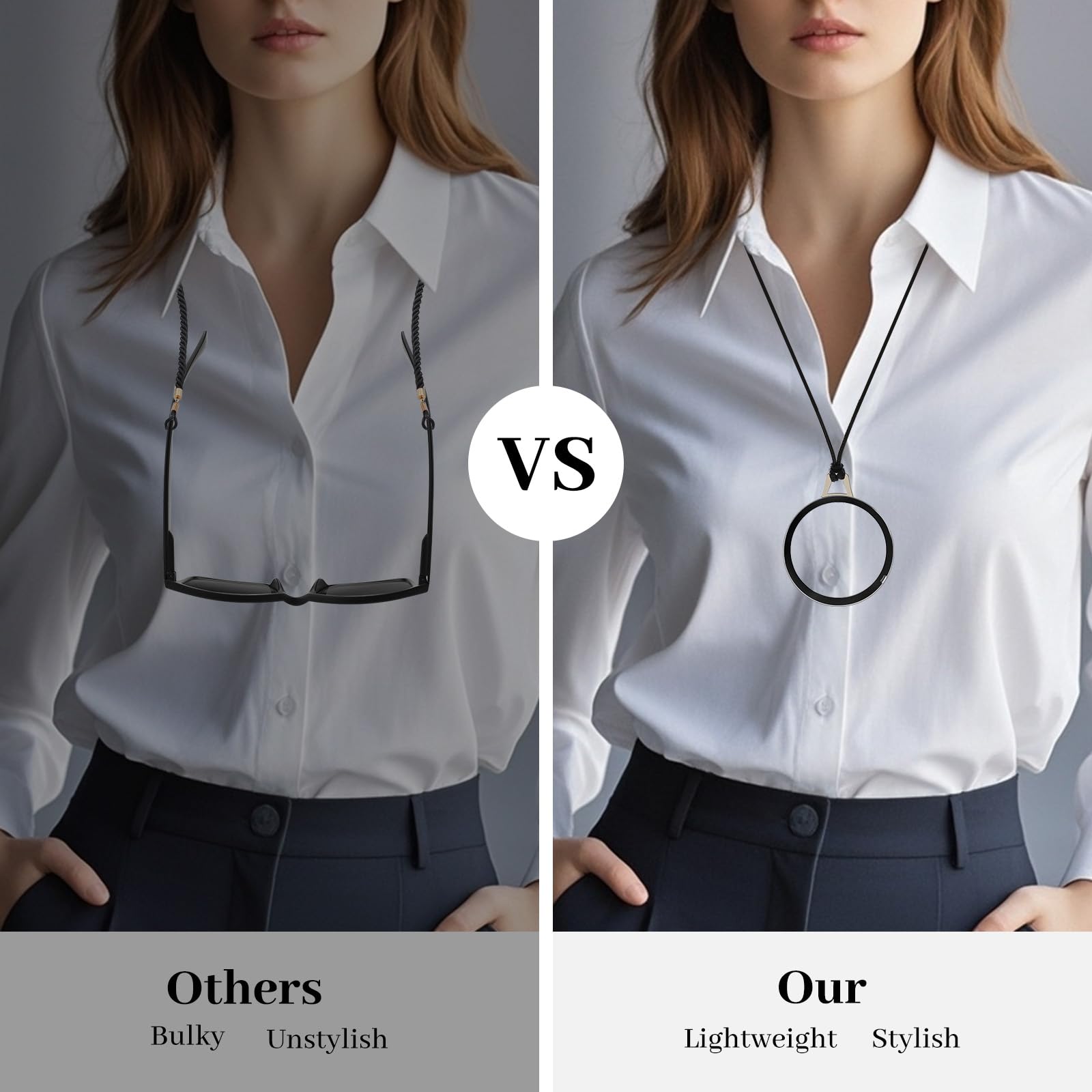 LUFF Necklace Reading Glasses Hd Portable Hanging Neck Type for Men Women