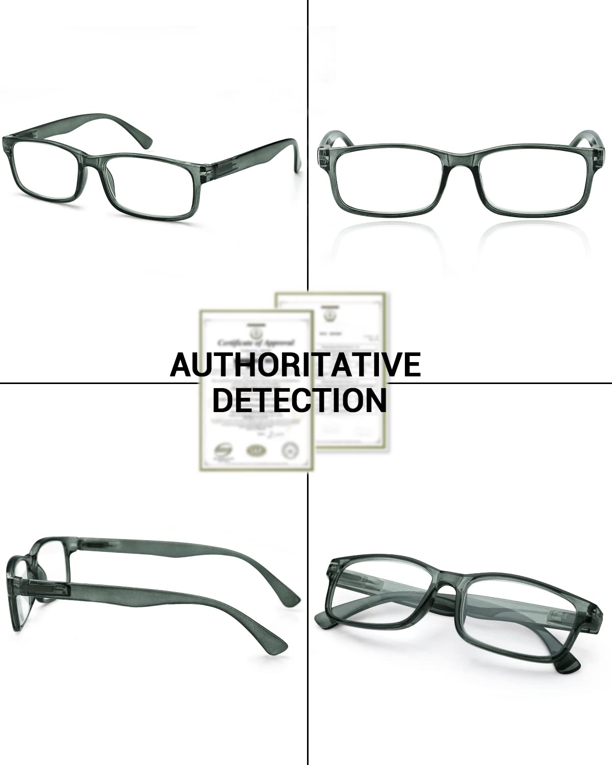 LUFF Unbreakable Reading Glasses for Women,4PCS Blue Light Blocking Reading Glasses Men,Comfortable Spring Hinge Readers