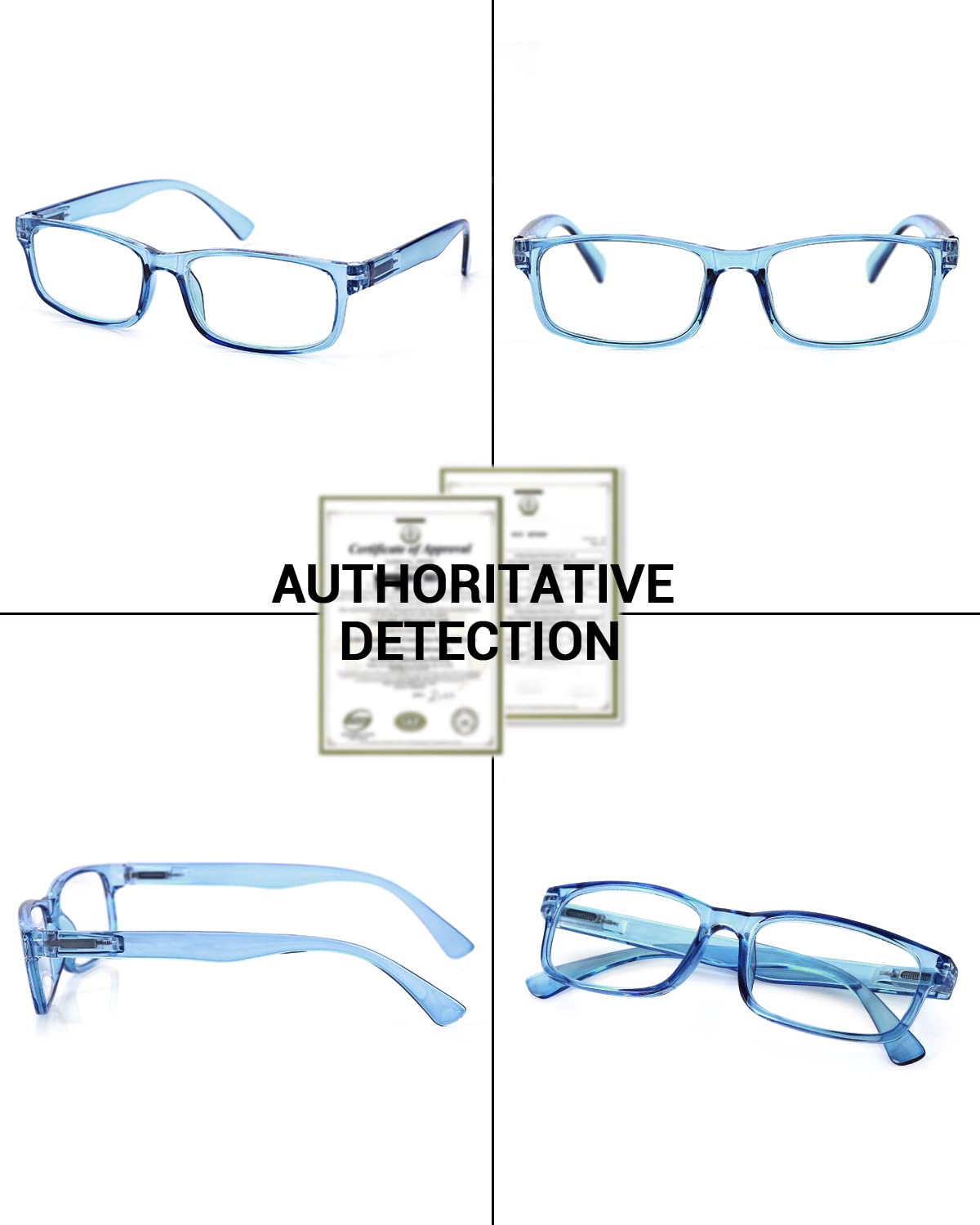 LUFF Unbreakable Reading Glasses for Women,4PCS Blue Light Blocking Reading Glasses Men,Comfortable Spring Hinge Readers