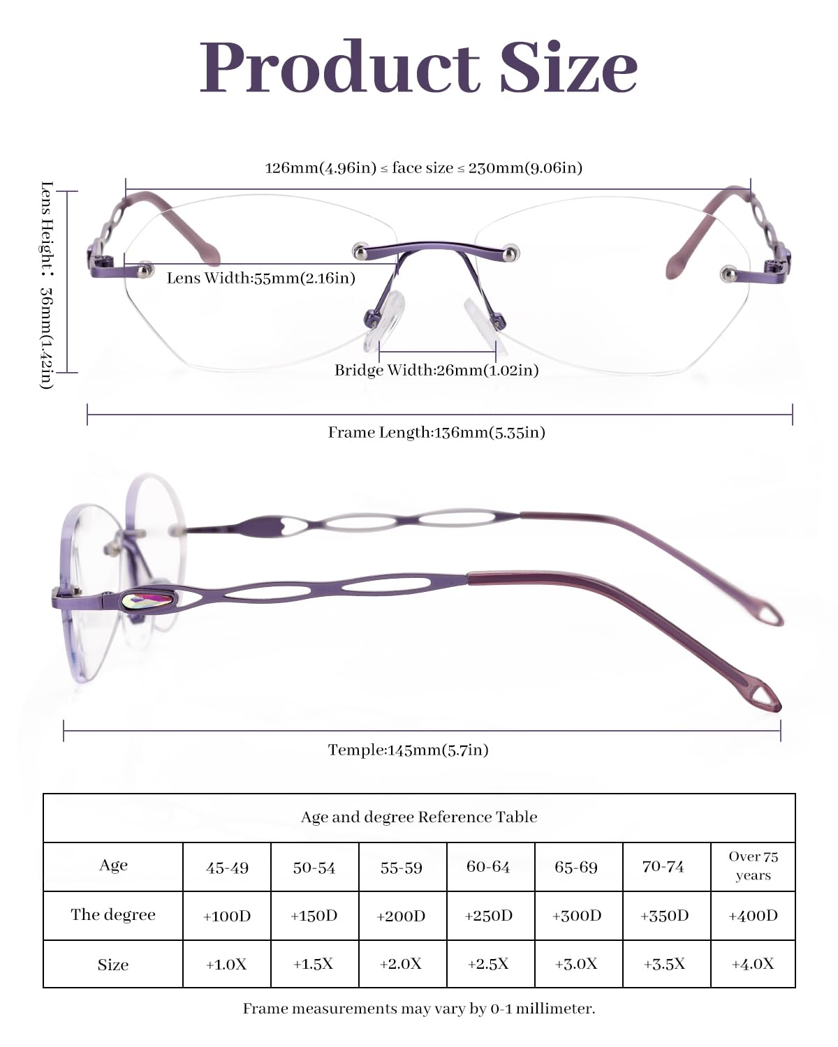 LUFF Rimless Reading Glasses for women men Blue light blocking lightweight metal classic computer readers Anti Eyestrain