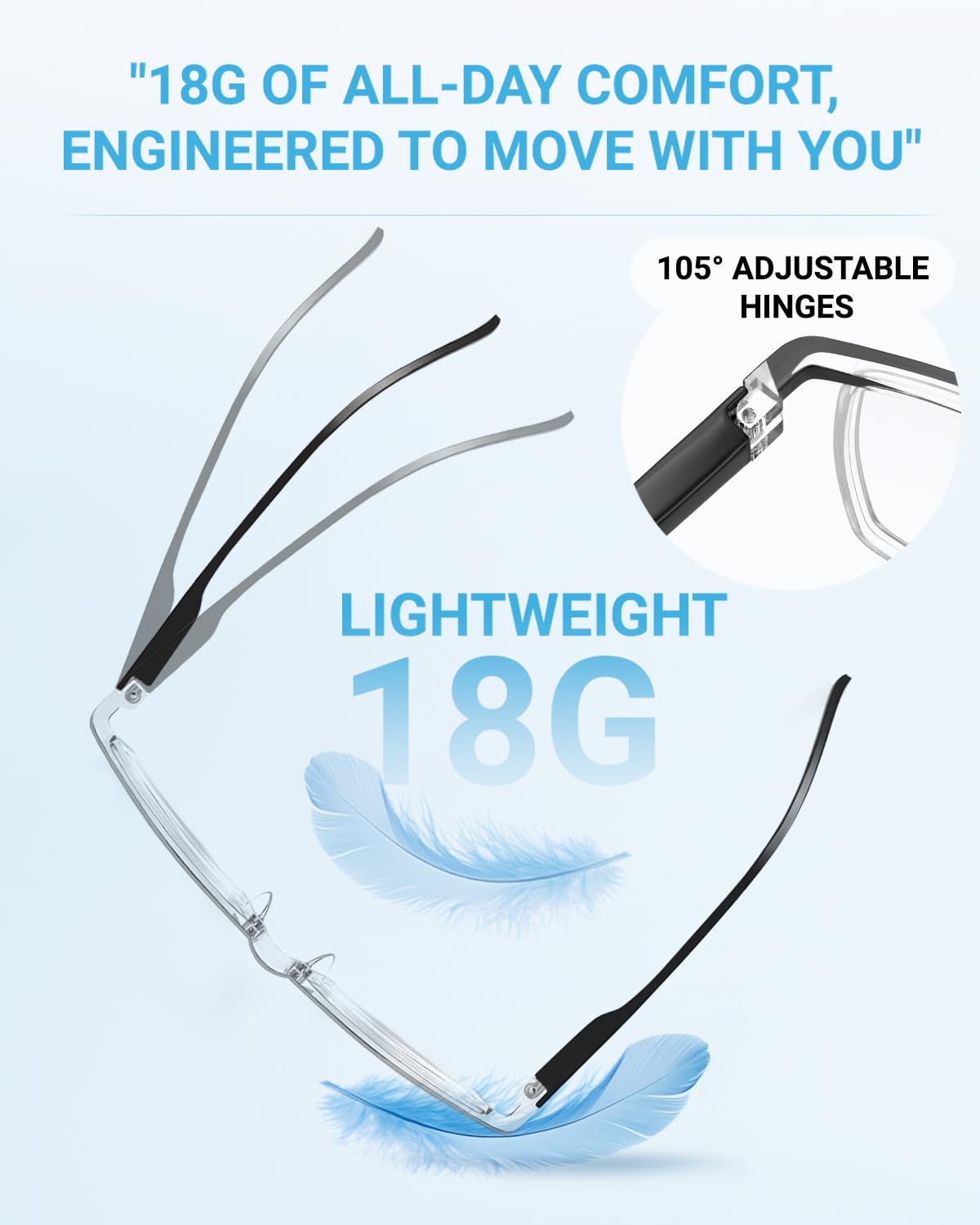 LUFF 6Pcs Anti-Blue-ray Reading Glasses Portable Ultra-Light Readers