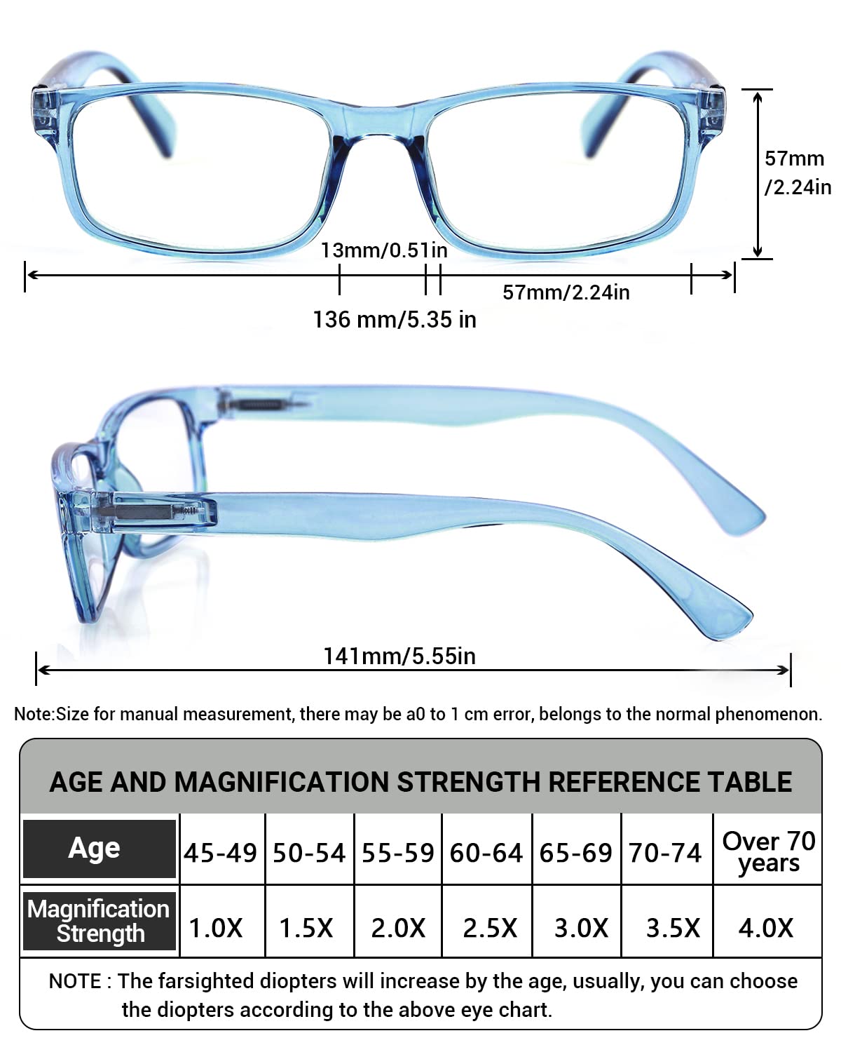 LUFF Unbreakable Reading Glasses for Women,4PCS Blue Light Blocking Reading Glasses Men,Comfortable Spring Hinge Readers