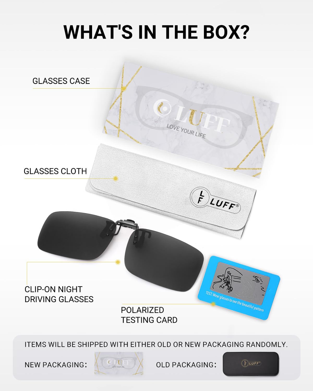 Polarized Clip on Sunglasses for Prescription/Myopia Eyeglasses Outdoor/Driving