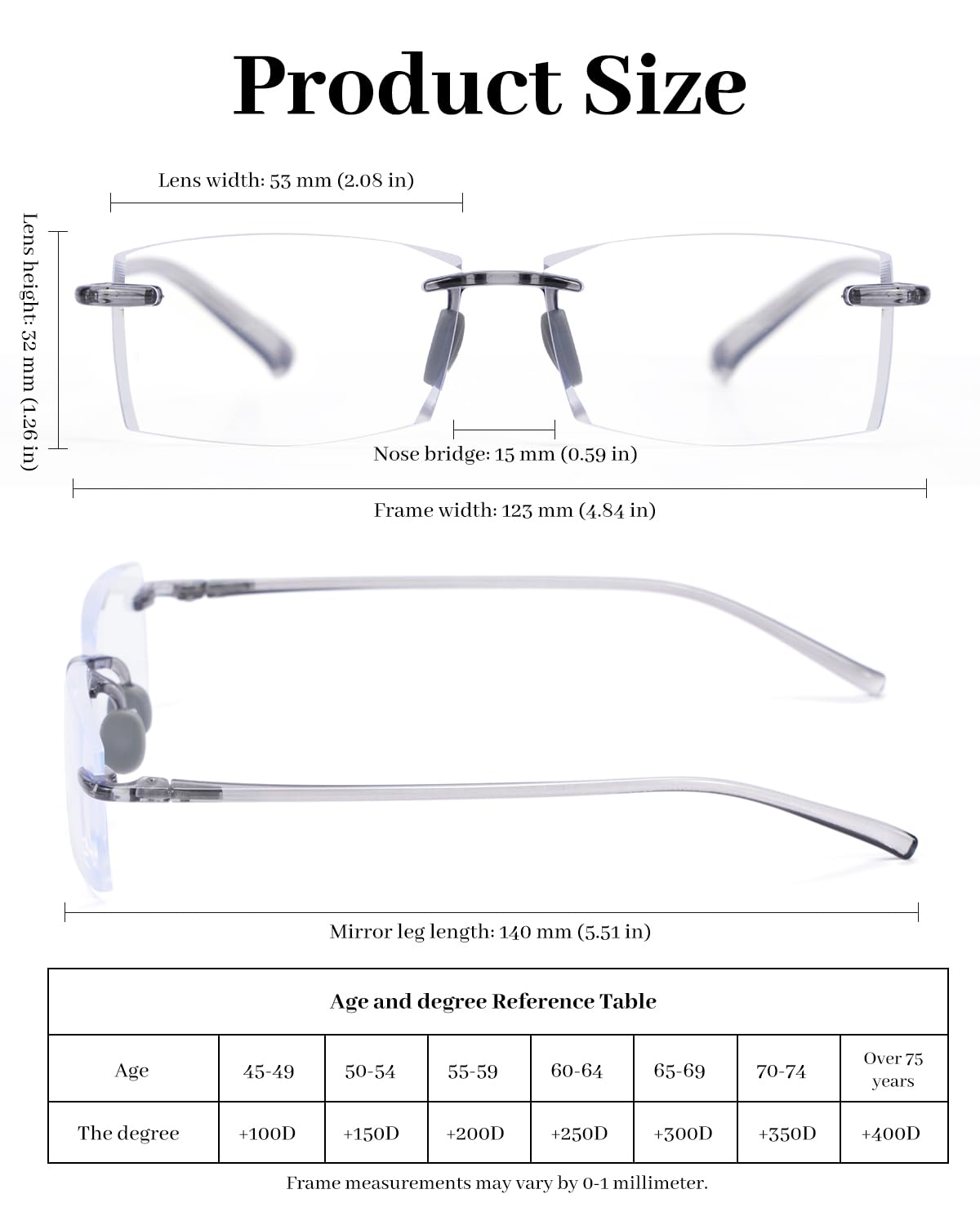 LUFF 3 Pack Rimless Reading Glasses Men Women- Comfortable Frameless Reader Lightweight TR90 Blue Light Blocking Eyeglasses