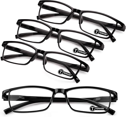 TERAISE 4PCS Fashion Anti-blue light Reading Glasses Men Women Computer Reader