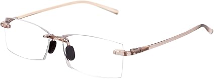 TERAISE Rimless Reading Glasses Comfortable Lightweight Frameless Reader Men Women Blue Light Blocking Computer Eyeglasses