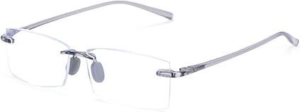 TERAISE Rimless Reading Glasses Comfortable Lightweight Frameless Reader Men Women Blue Light Blocking Computer Eyeglasses