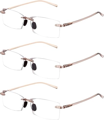 TERAISE Rimless Reading Glasses Comfortable Lightweight Frameless Reader Men Women Blue Light Blocking Computer Eyeglasses