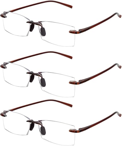 TERAISE Rimless Reading Glasses Comfortable Lightweight Frameless Reader Men Women Blue Light Blocking Computer Eyeglasses