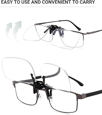 TERAISE Reading Glasses Clip On Magnifiers for Eyeglasses, Blue Light Blocking Magnifiers Lenses Readers for Women Men