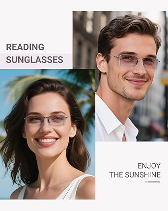 TERAISE Rimless Reading Glasses Comfortable Lightweight Frameless Reader Men Women Blue Light Blocking Computer Eyeglasses