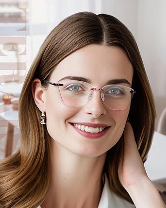 TERAISE Rimless reading glasses for women Comfortable Lightweight Frameless Reader Blue Light Blocking Computer Eyeglasses