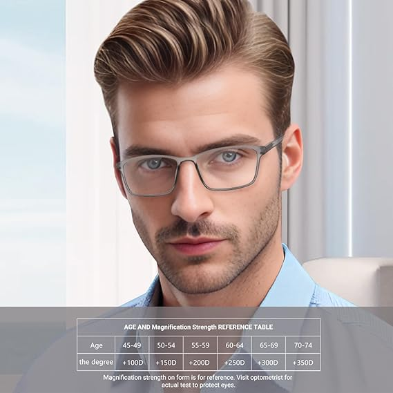 TERAISE 4-Pack Reading Glasses Blue Light Blocking Reader for Men Ultra-light