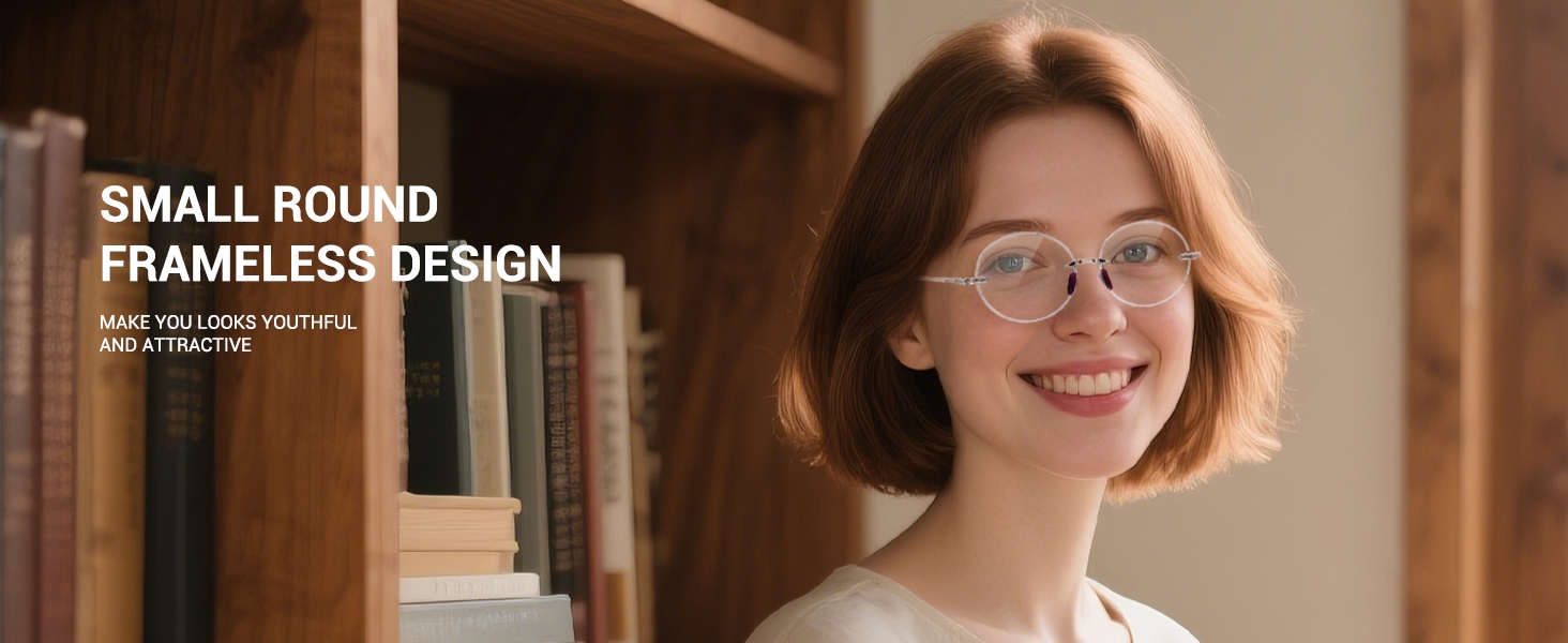 blocker round mens compact small face cheap half frame presbyopic anti-blue wide