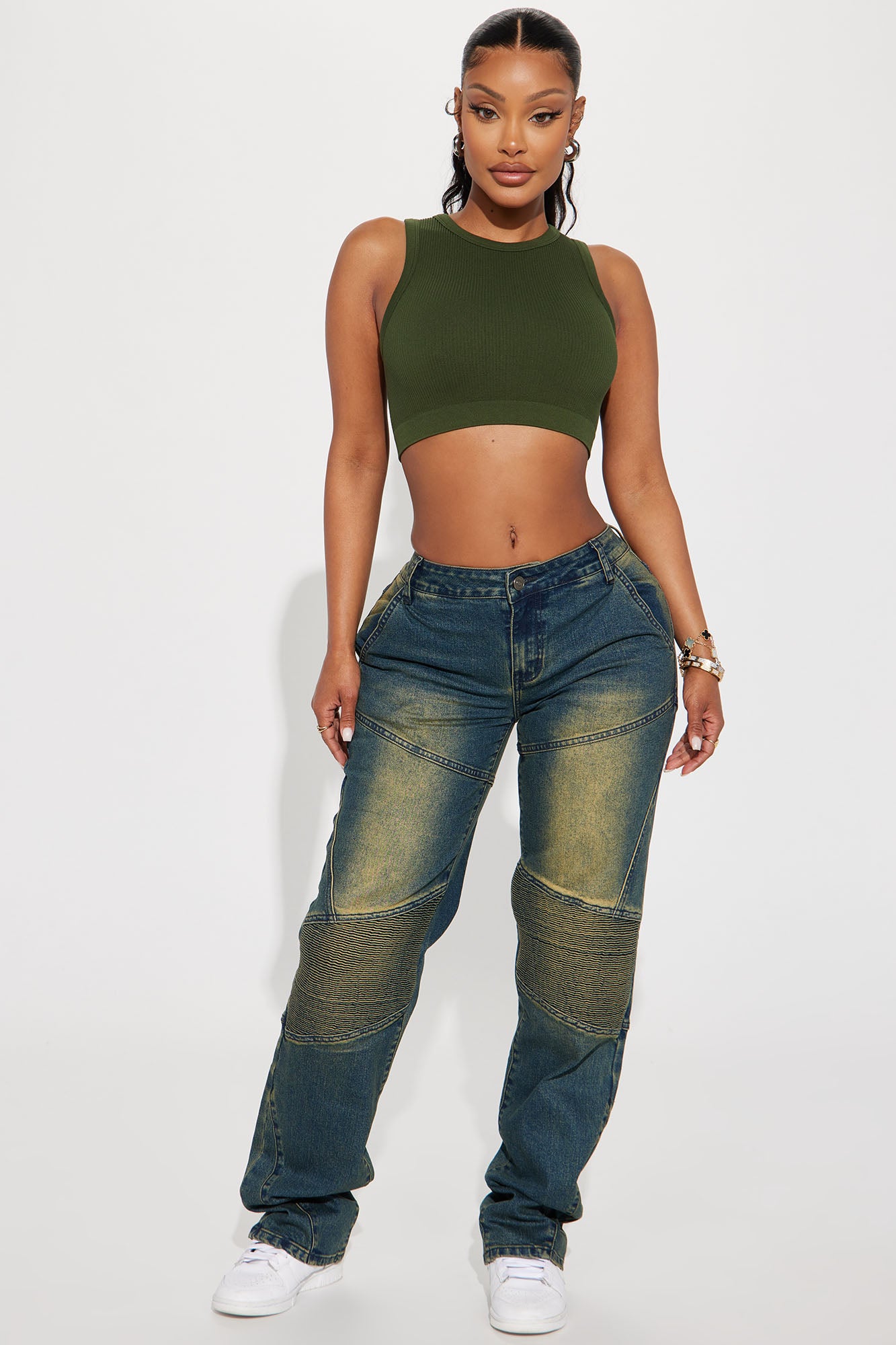 Jackie Seamless Crop Top - Hunter