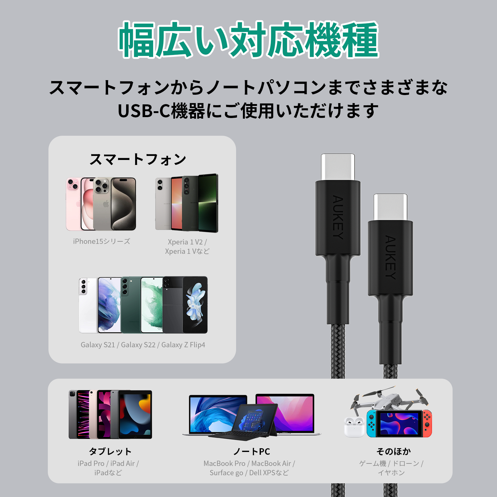 USB-C to Cケーブル CB-CC15