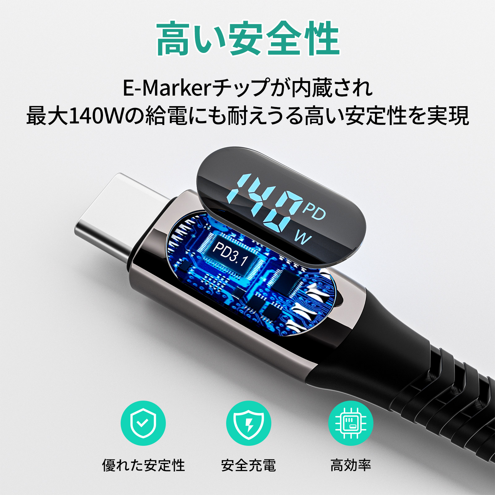 140W USB-C TO Cケーブル 2M CB-CC14L