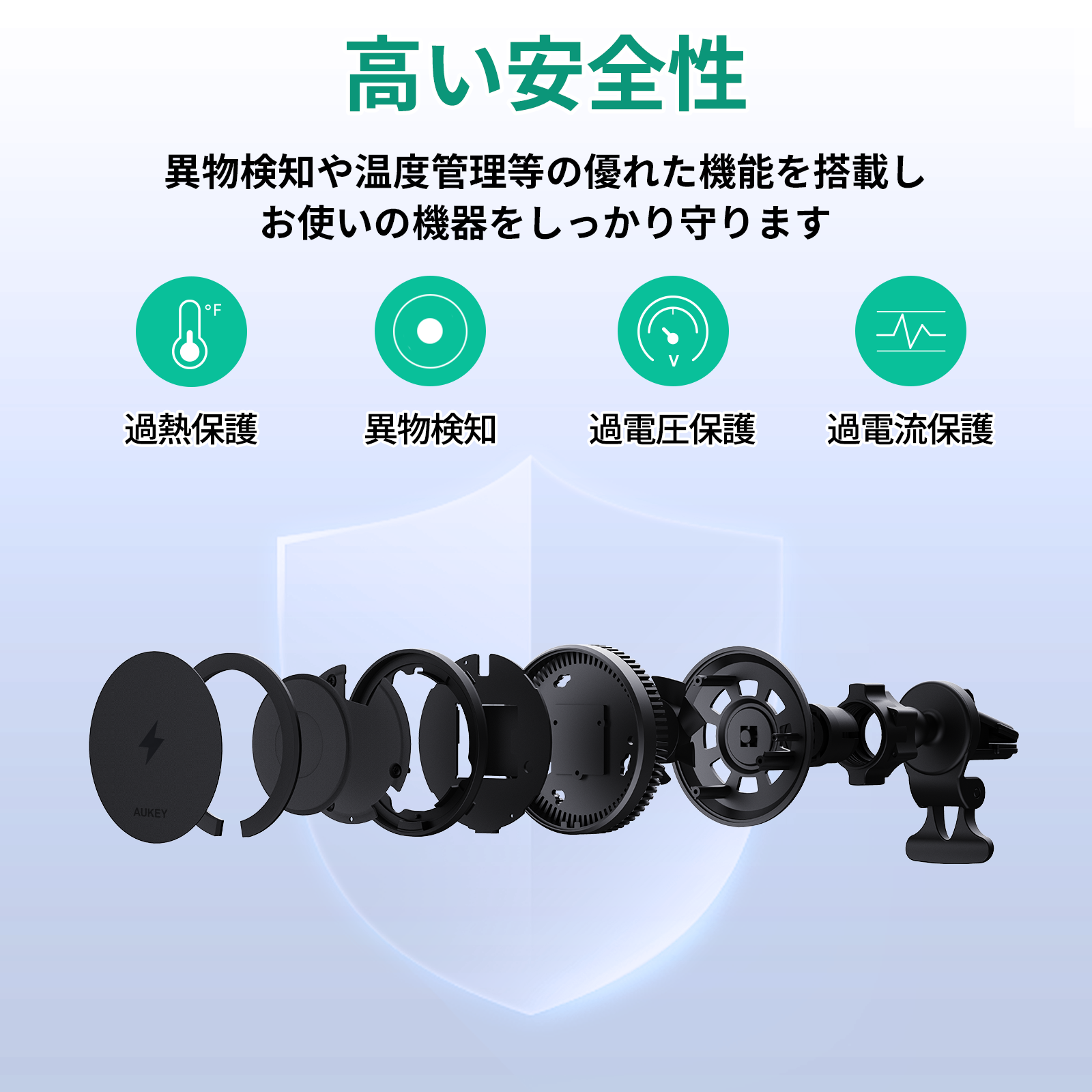 アクティブ冷却機能 車載スマホホルダー