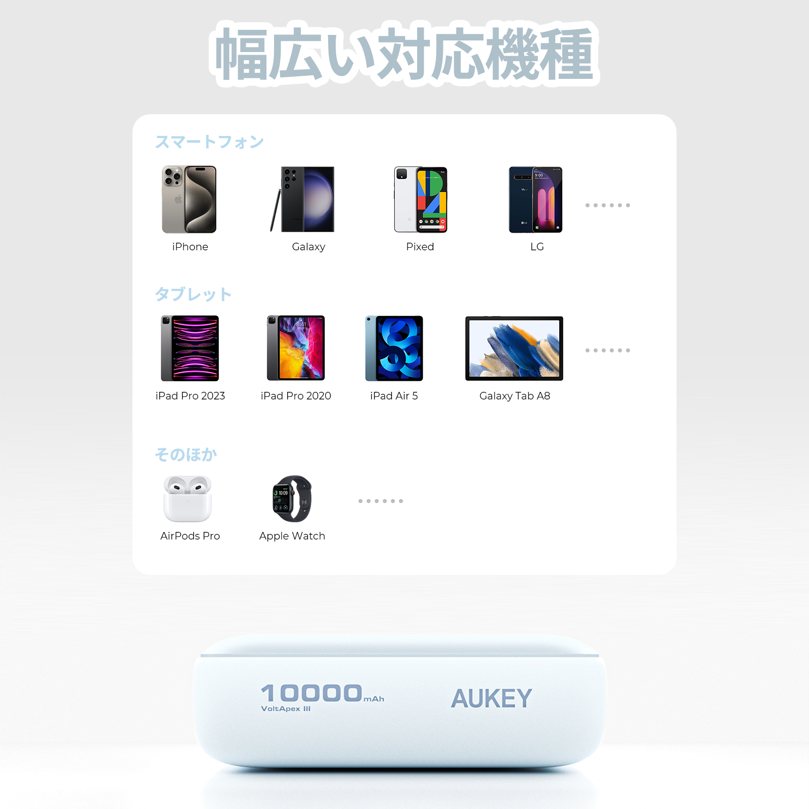 20W 10000mAh モバイルバッテリー PB-Y55