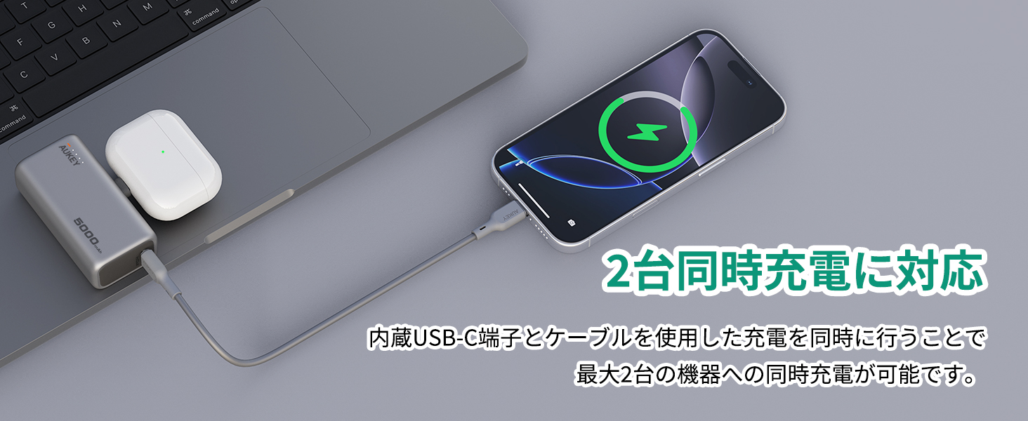 直挿し5000mAhモバイルバッテリー PB-Y59 直挿し5000mAhモバイルバッテリー PB-Y59