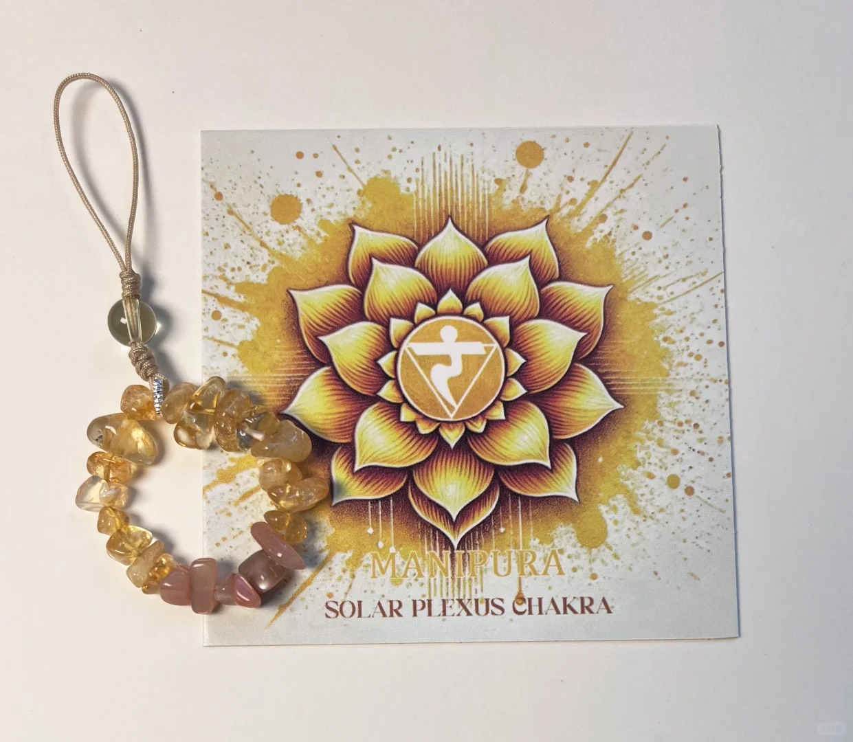 靈性太陽輪能量水晶手機鏈