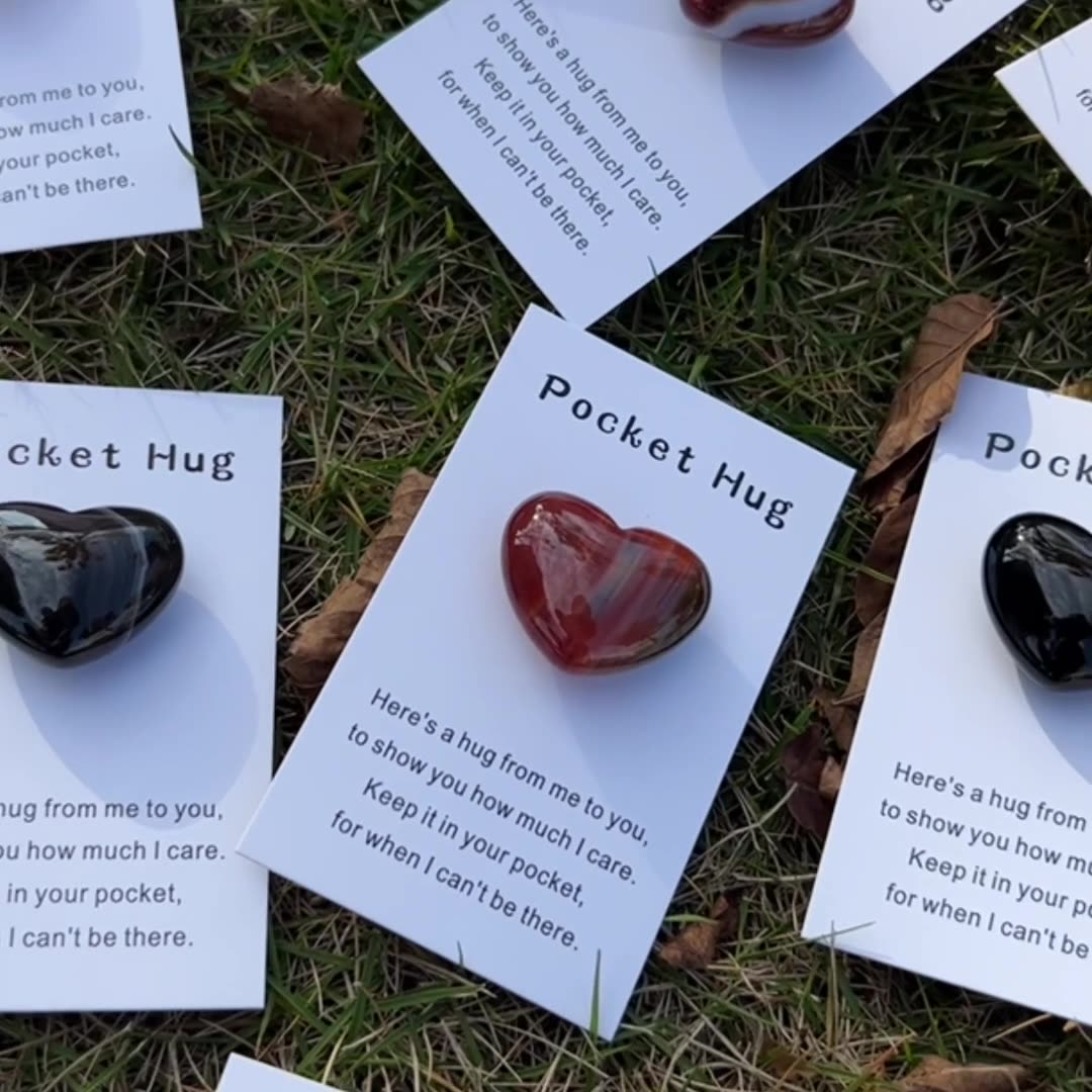 療愈愛心天然水晶 口袋擁抱愛情禮物