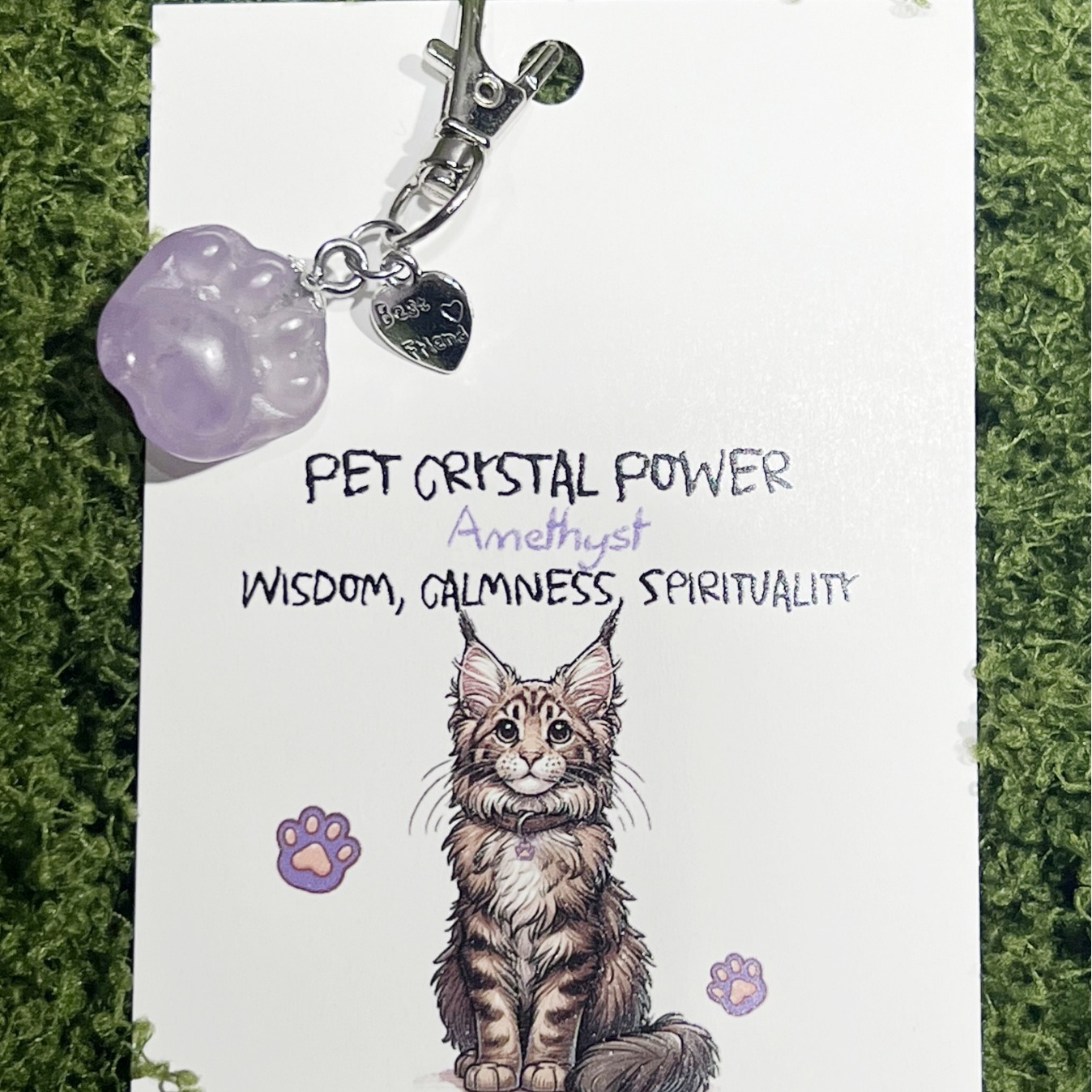 天然水晶貓爪鑰匙扣