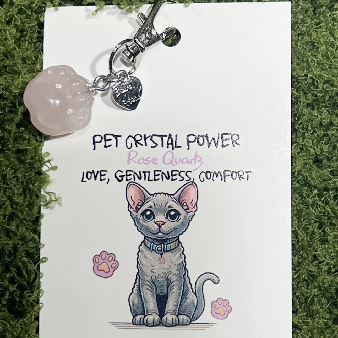 天然水晶貓爪鑰匙扣