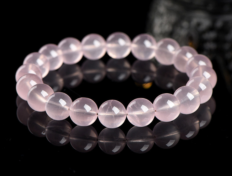 招桃花星光粉晶手串