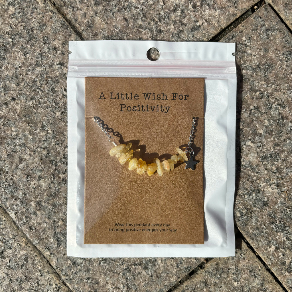 許願卡片療愈碎水晶項鏈