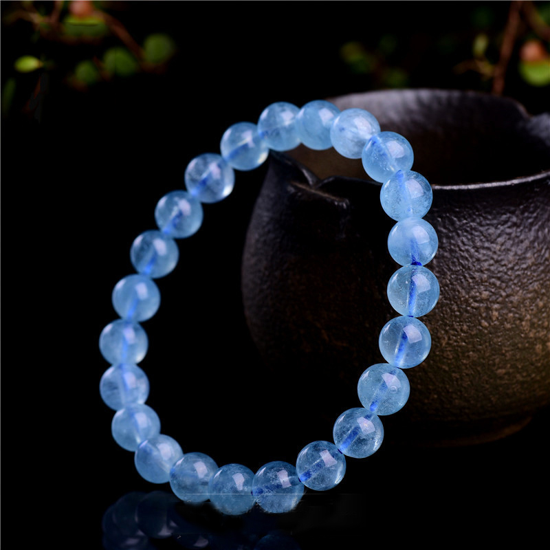 7A級冰種海藍寶天然水晶手串