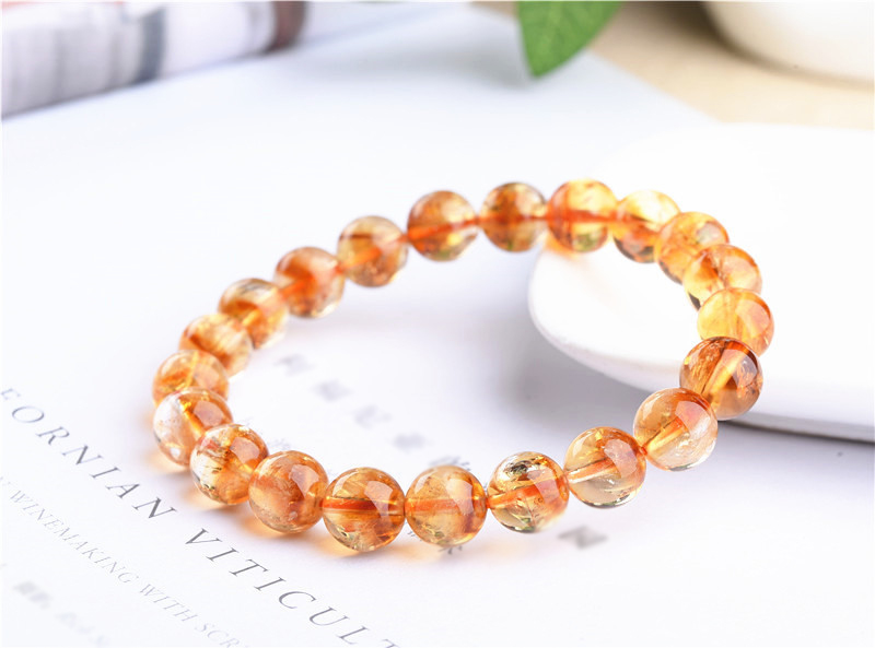 天然黃水晶招財手鏈